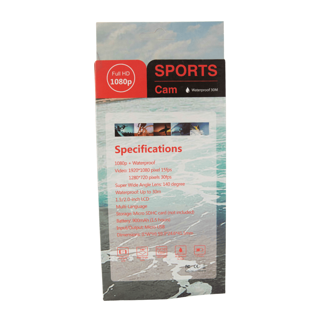 1080p HD Sports Cam Waterproof 30M