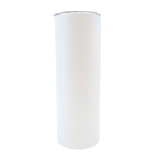 20oz Straight White Matte Tumbler Flat Edge