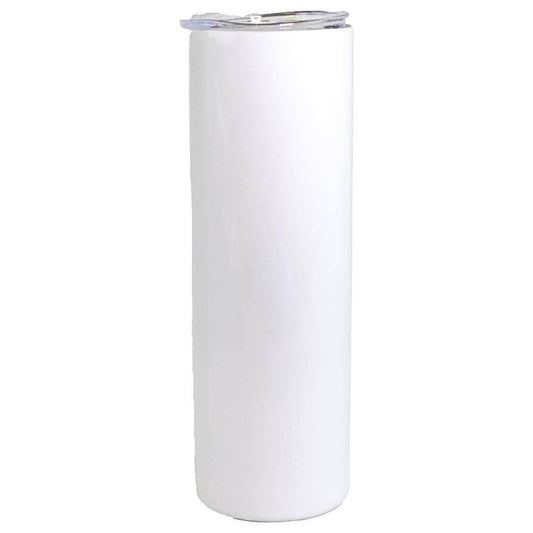 30 oz Sublimation Blank Straight White Tumbler with Clear Lid and Straw Included