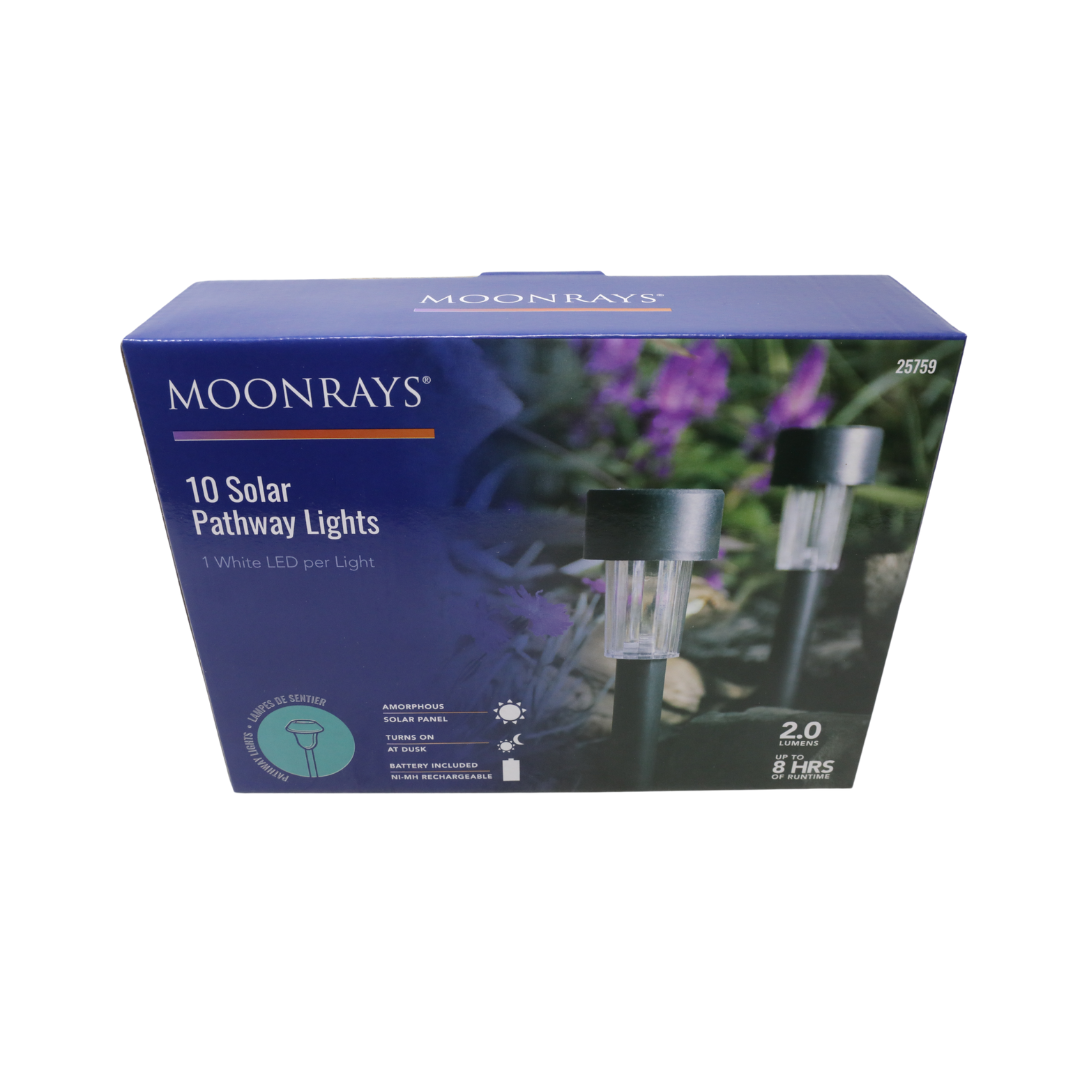 MoonRays Solar Pathway Lights, 10 pack