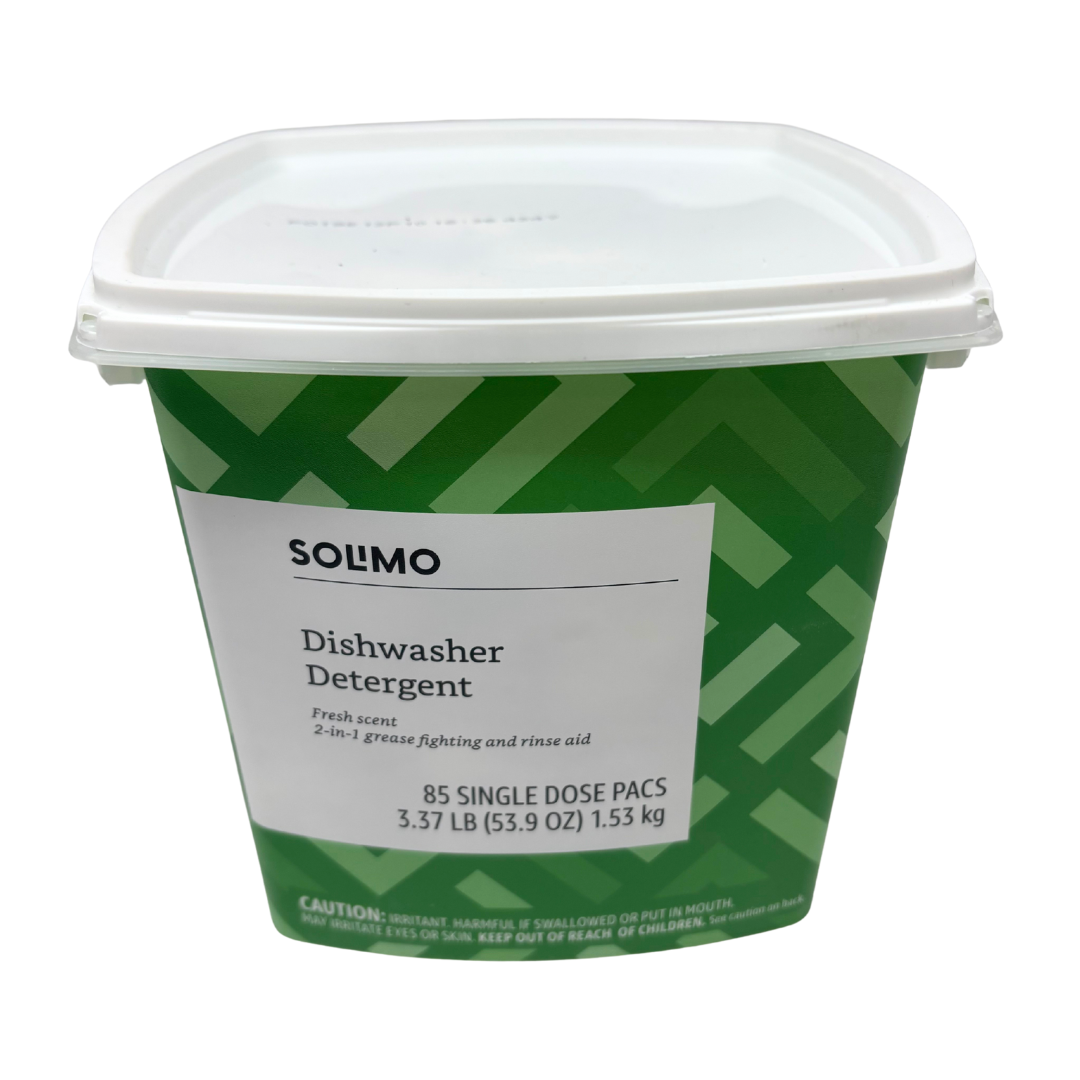 Solimo Dishwasher Detergent Pacs, Fresh Scent, 85 Count