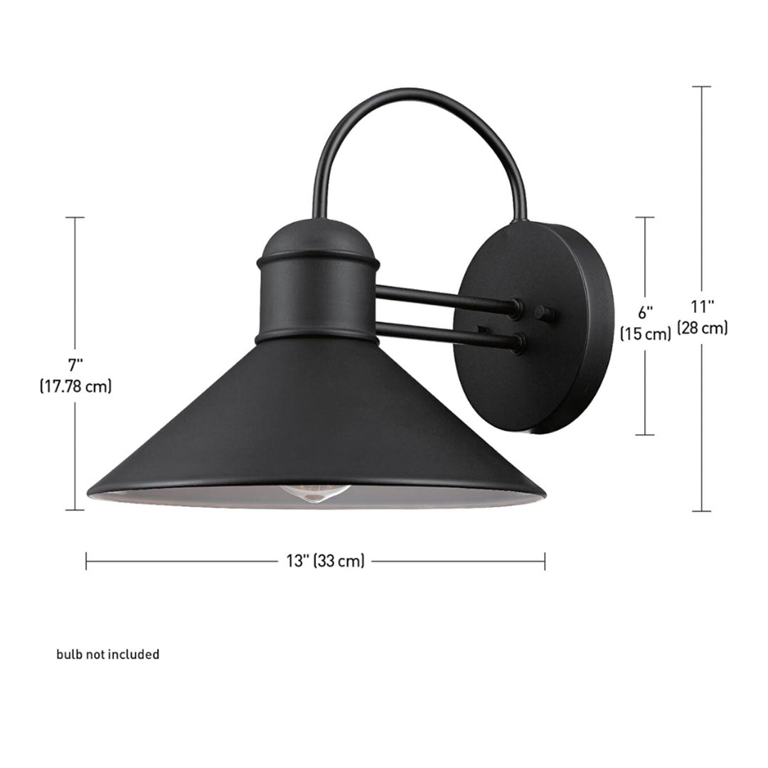 GLOBE Electric 44165 1-Light Outdoor Wall Sconce, 2-Pack, Black Finish, Exterior Lighting