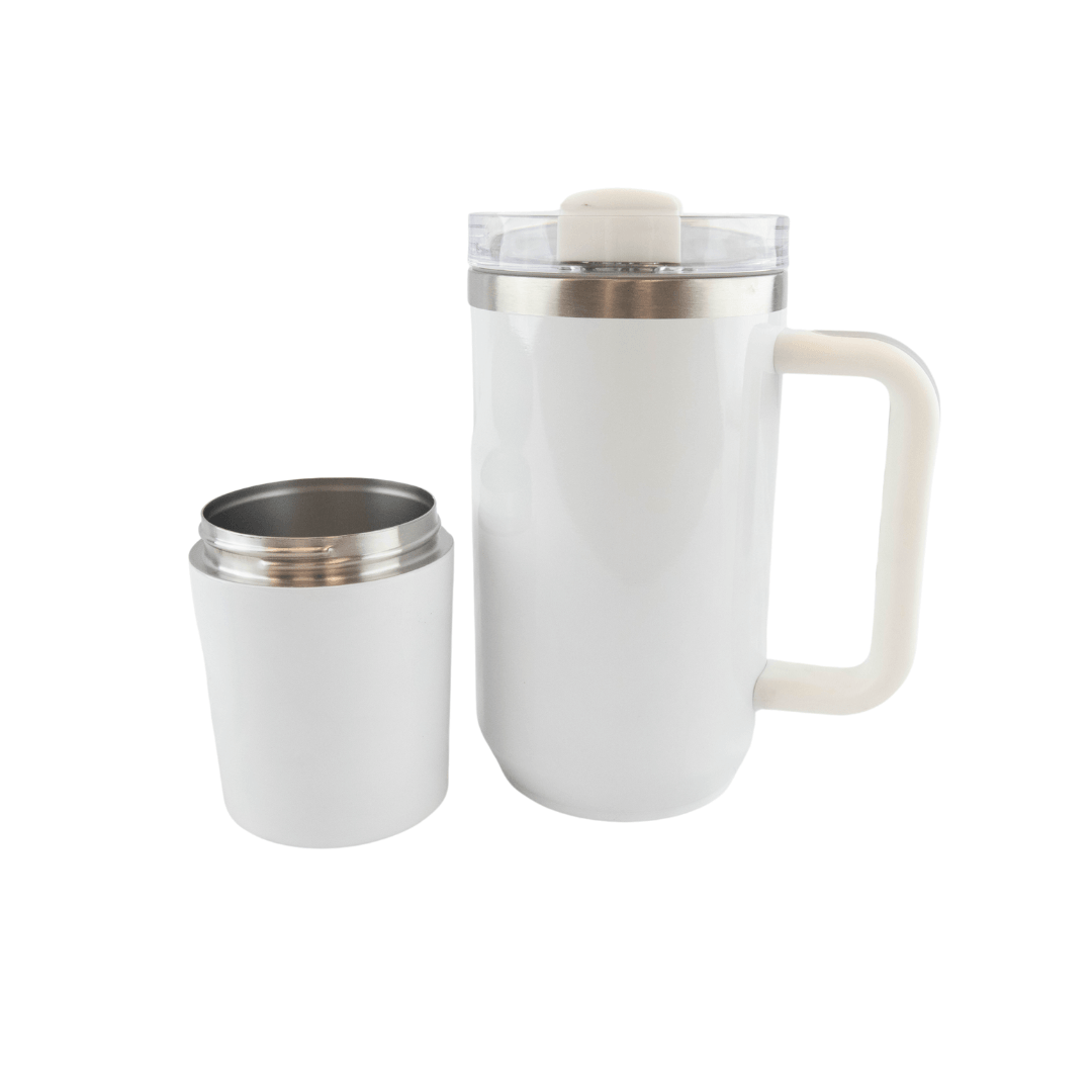 40 oz Sublimation White Snack Tumbler Bottom