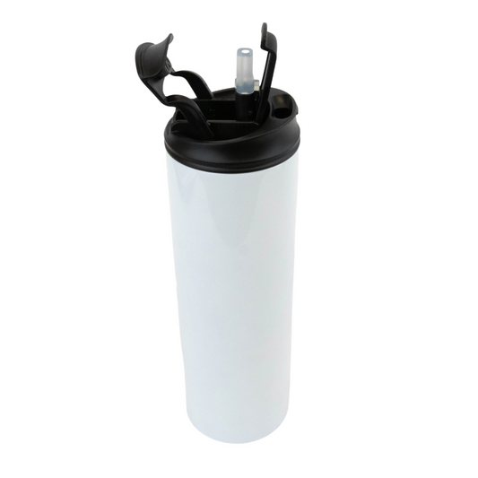 20 oz Sublimation Flip Top Double Way Lid White Tumbler
