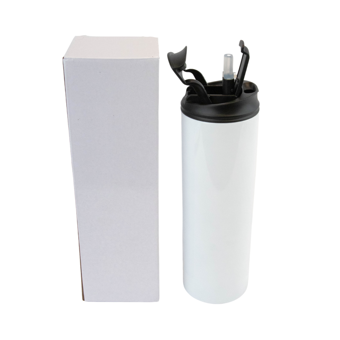 20 oz Sublimation Flip Top Double Way Lid White Tumbler