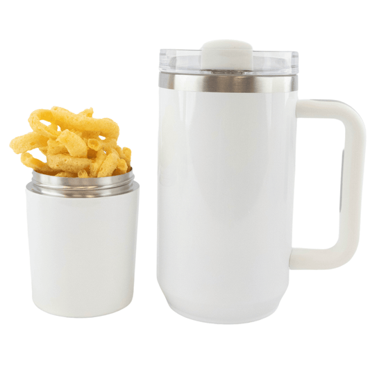 40 oz Sublimation White Snack Tumbler Bottom