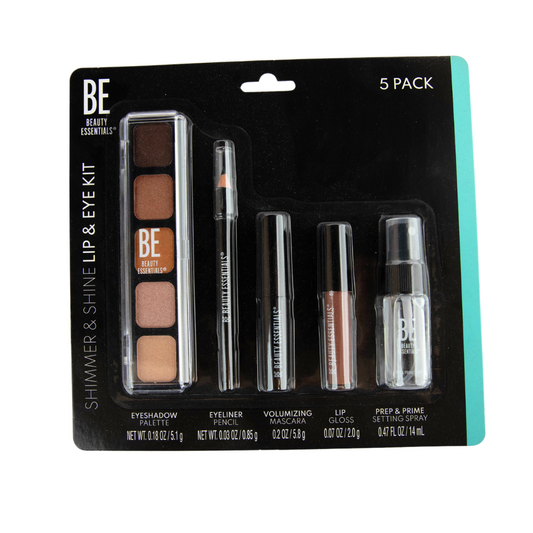 Be Beauty Essentials Shimmer & Shine Lip & Eyes Kit, 5 Pack