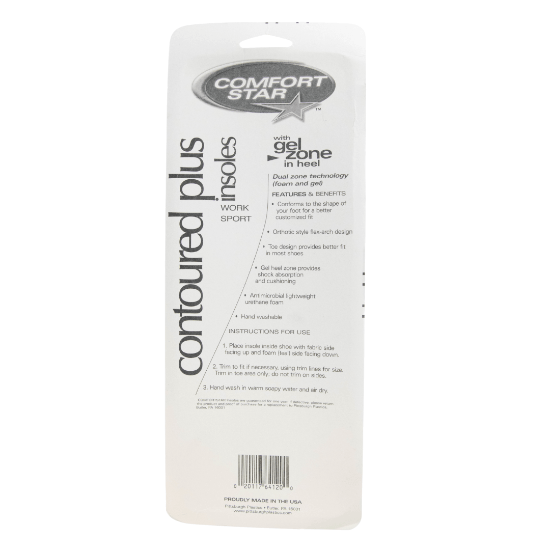 Comfort Star Insoles Women's Size 5 To 10 Contoured Plus