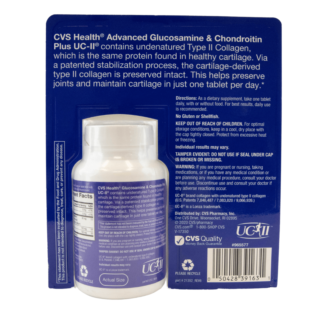 CVS Advanced Glucosamine Chondroitin 60 tablets-BEST BY 06/24