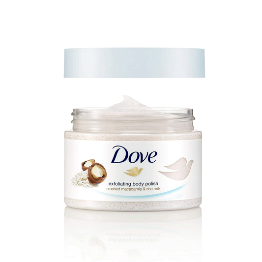 Dove Exfoliating Crush Macadamia & Rice Milk Body Scrub 225 ML