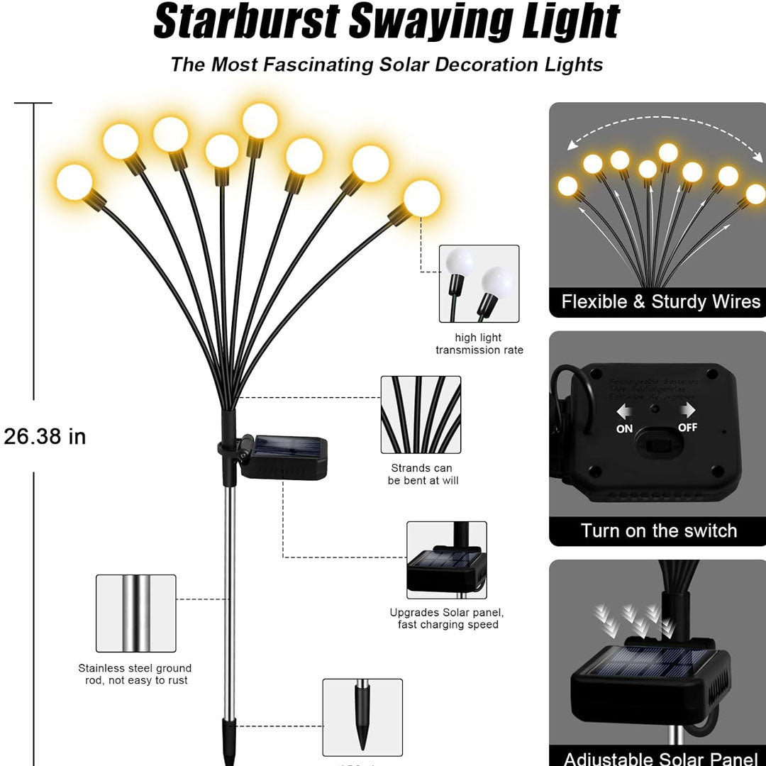 Solar Garden Lights with Firefly Design 4 pack