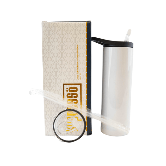 Kupresso Sublimation White Dual Lid Tumbler 20oz