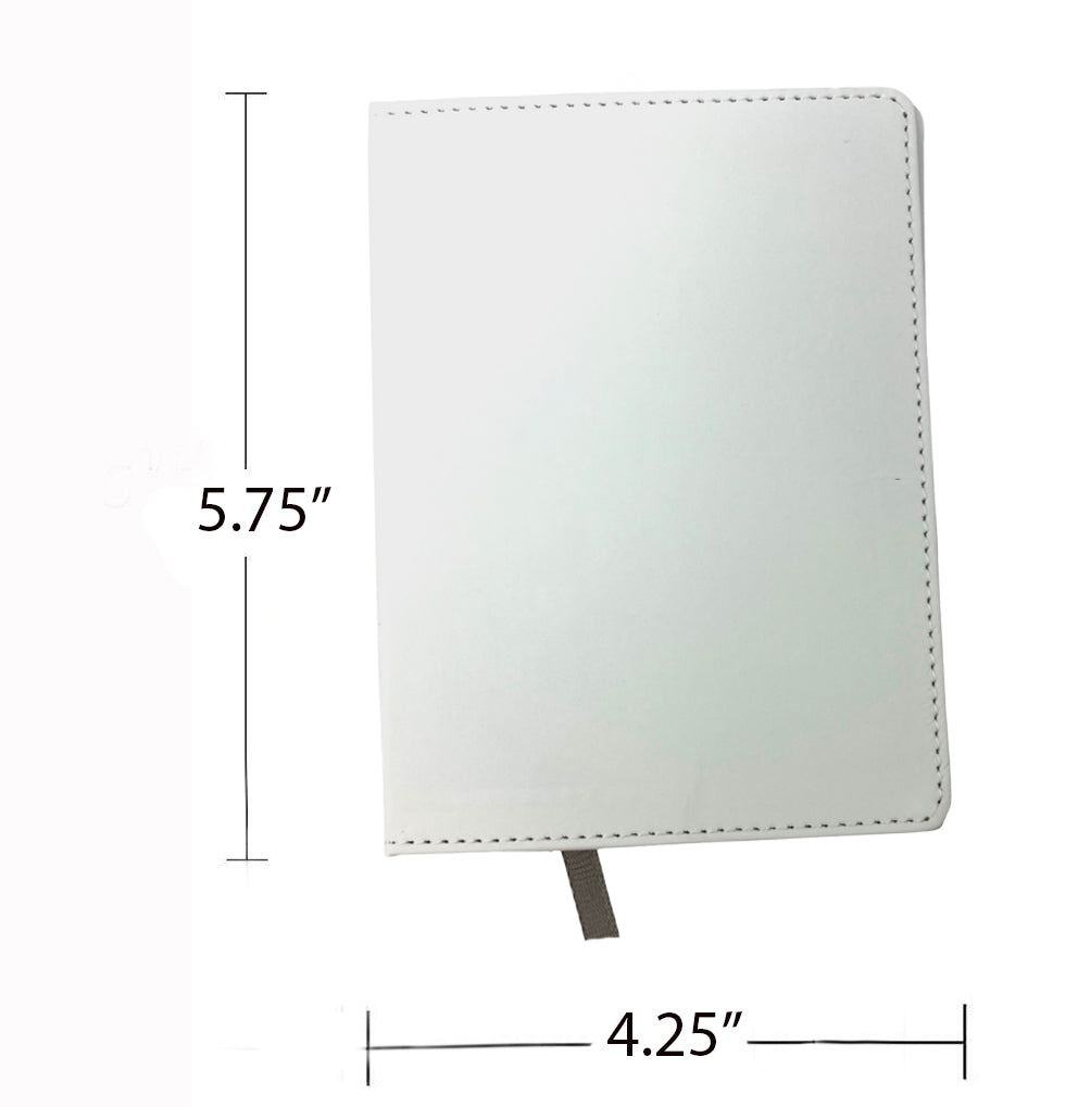 Sublimation PU Leather White Mini Journal Size A6