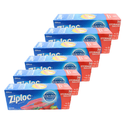 Ziploc Seal Top Bags 36 Storage Gallon (SOLD AS CASE) 6/Carton