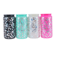 16 oz Glass Can Printed Tumbler with Straw, Assorted Colors