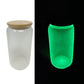 16 oz Kupresso Sublimation Clear Glow In The Dark Green Glass Jar Tumbler
