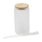 16 oz Sublimation Blank Frosted Glass Jar Tumbler with Bamboo Lid