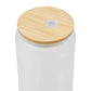 16 oz Sublimation Blank Frosted Glass Jar Tumbler with Bamboo Lid