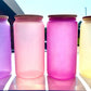 16 oz Sublimation Glass UV Glow in the Dark Tumblers with Bamboo Lid