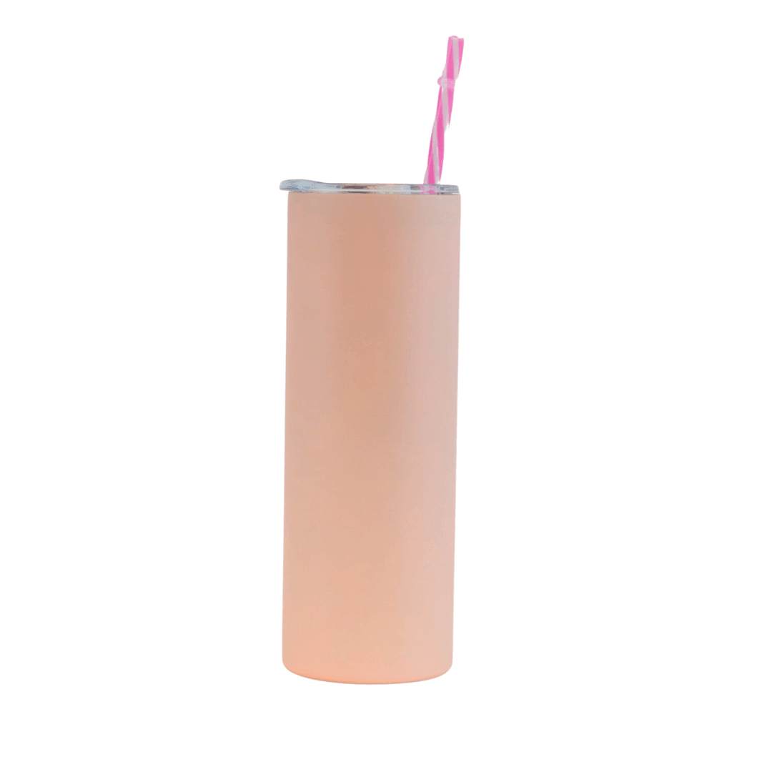 20 oz Matte Pastel Colored Sublimation Tumbler with Colored Straw