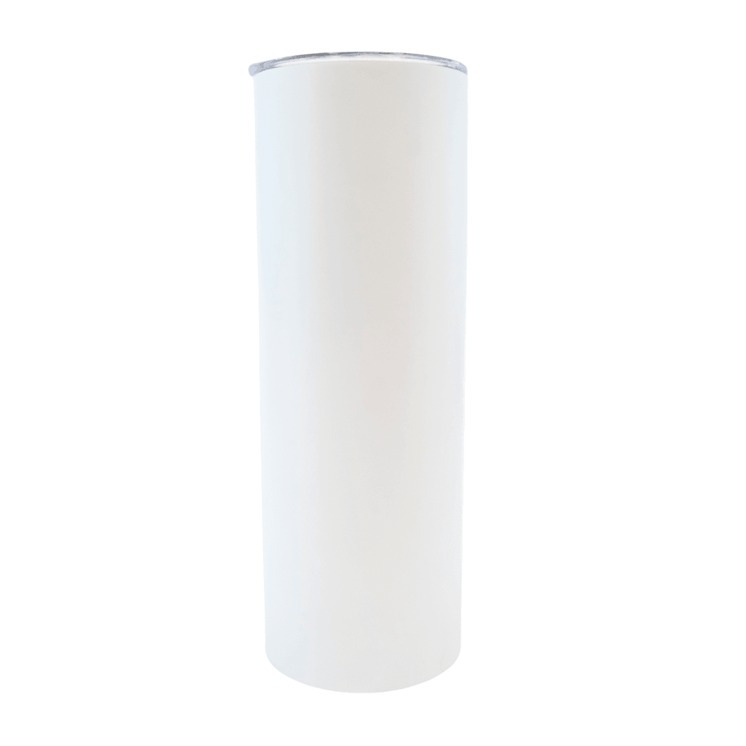20oz Straight White Matte Tumbler Flat Edge