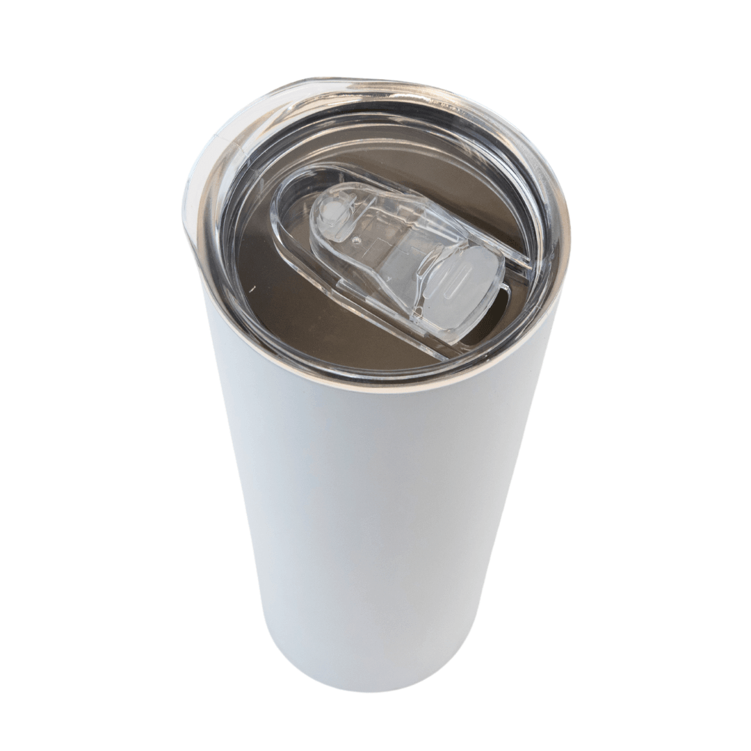 20oz Straight White Matte Tumbler Flat Edge
