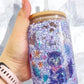 20 oz Sublimation Blank Double Wall Glass Snow Globe Tumbler With Bamboo Lid