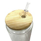 20 oz Sublimation Blank Double Wall Glass Snow Globe Tumbler With Bamboo Lid