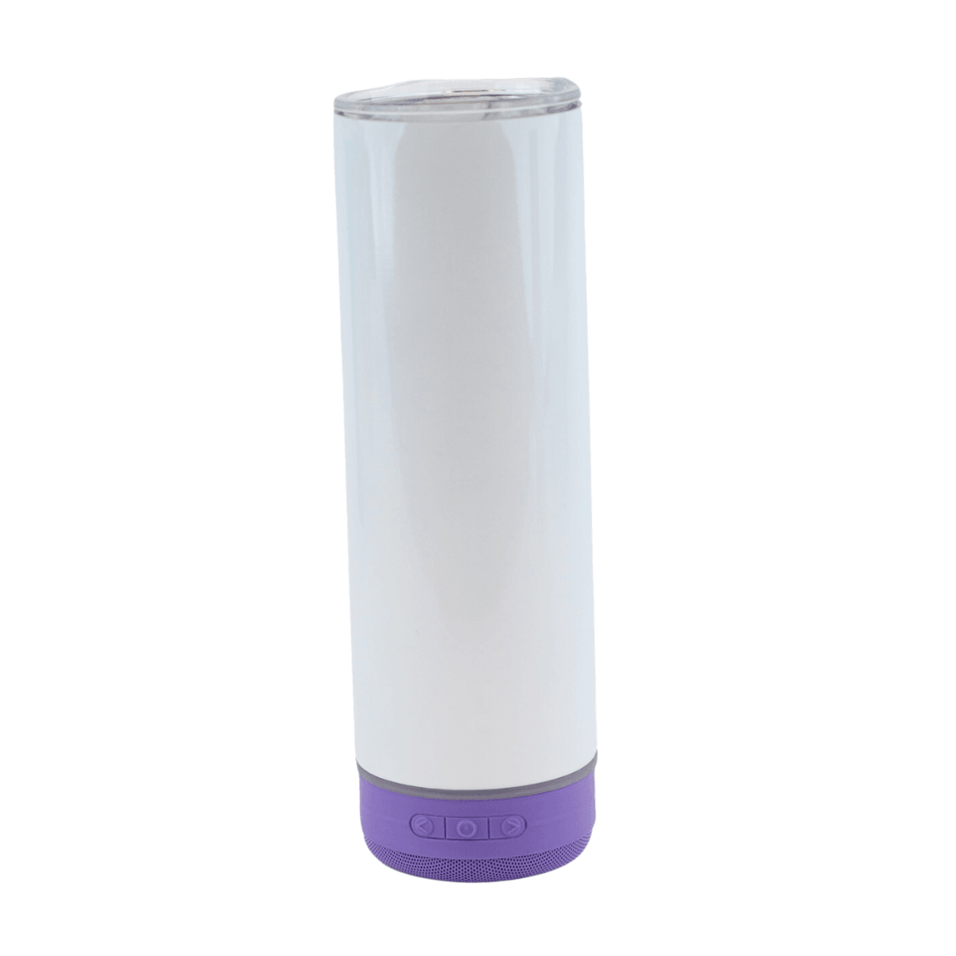 20 oz Sublimation Blank White Tumbler with Bluetooth Speaker, Variety of Colors