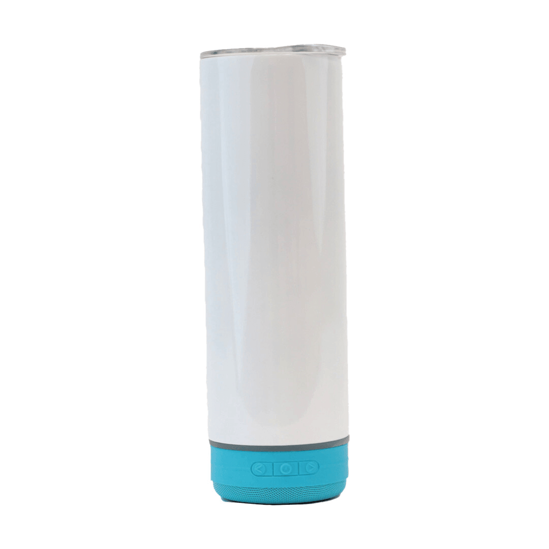 20 oz Sublimation Blank White Tumbler with Bluetooth Speaker, Variety of Colors