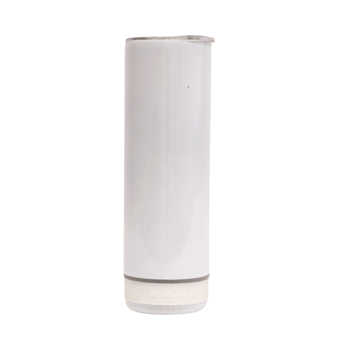 20 oz Sublimation Blank White Tumbler with Bluetooth Speaker, Variety of Colors