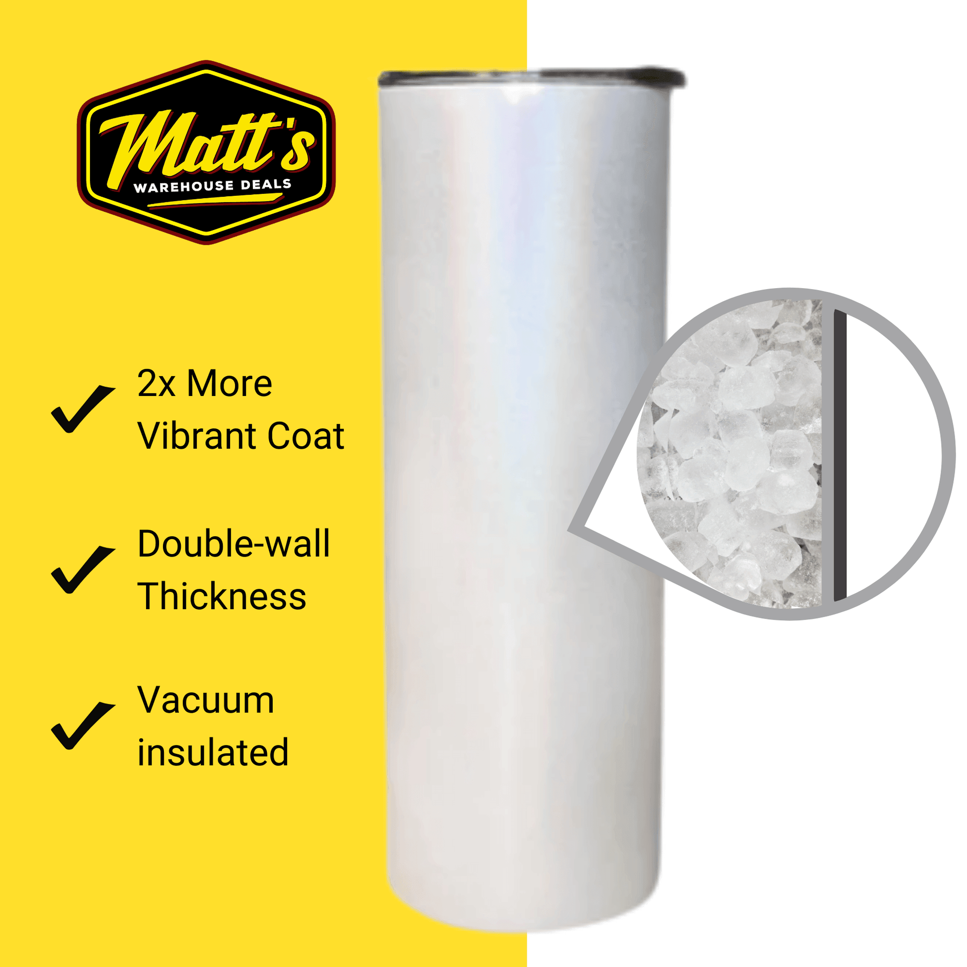 20 oz Sublimation or Laser Blank UV Sunlight Color Changing White Tumbler, Variety of Colors