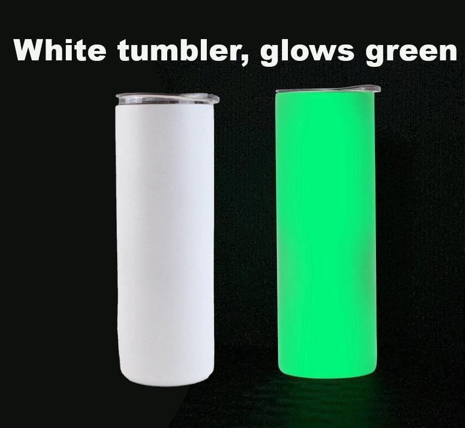 20oz Sublimation Blank Tumbler GLOW in the Dark - Blue, Green, or Purple