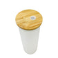 25 oz Sublimation Blank Frosted Glass Tumbler with Bamboo Lid