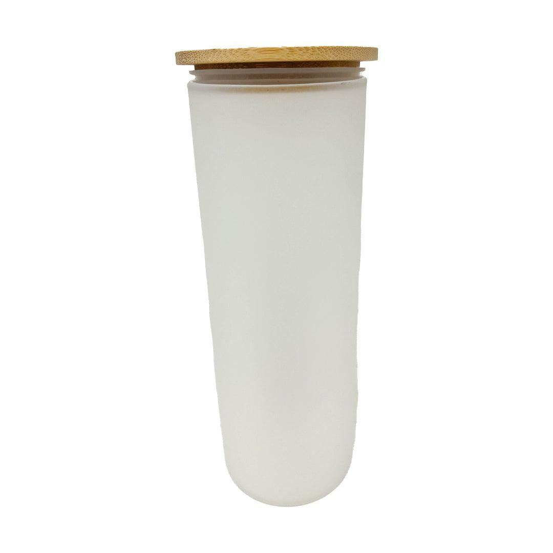 Frosted Glass Tumbler with Bamboo Lid-Matt's Warehouse Deals
