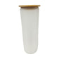 25 oz Sublimation Blank Frosted Glass Tumbler with Bamboo Lid