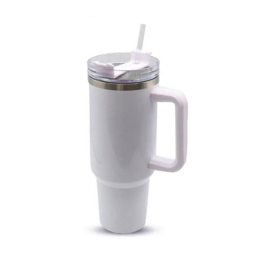 40 oz Sublimation Blank White Tall Car Mug “Stanley” Style Tumbler