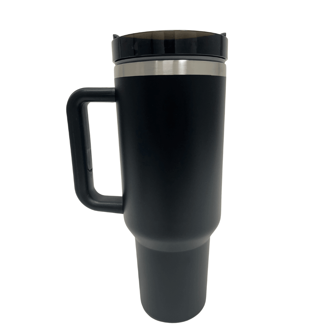 40 oz Tall Car Tumbler with Silicone Handle, "Stanley" Style Matt's Warehouse Deals