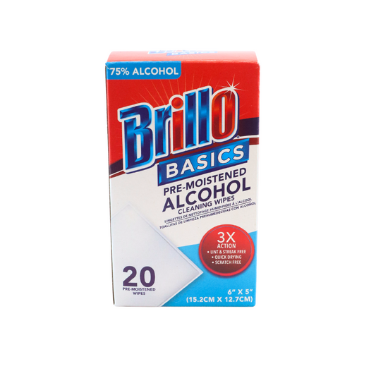 Brillo Basics Alcohol Cleaning Wipes, 20 Count