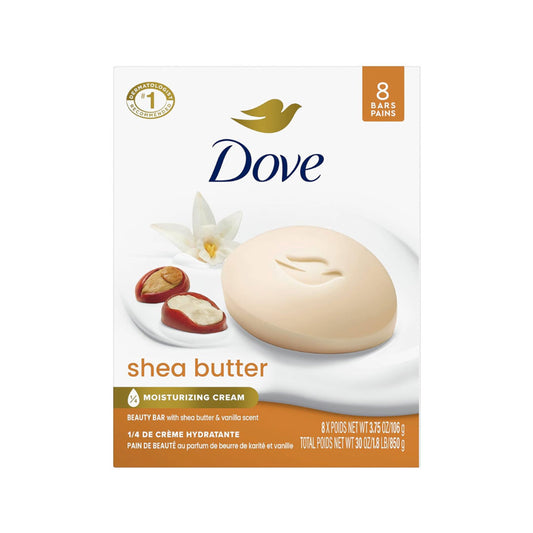 Dove Beauty Bar Soap Shea Butter, 8 Count