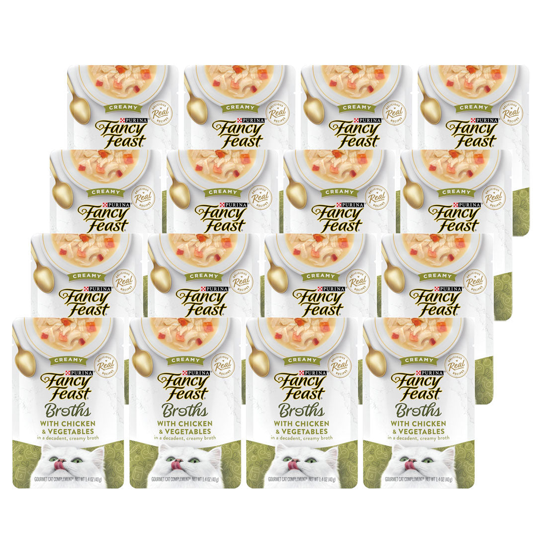 Fancy Feast Creamy Broths with Chicken & Vegetable 16 ct