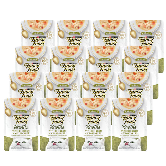 Fancy Feast Creamy Broths with Chicken & Vegetable 16 ct
