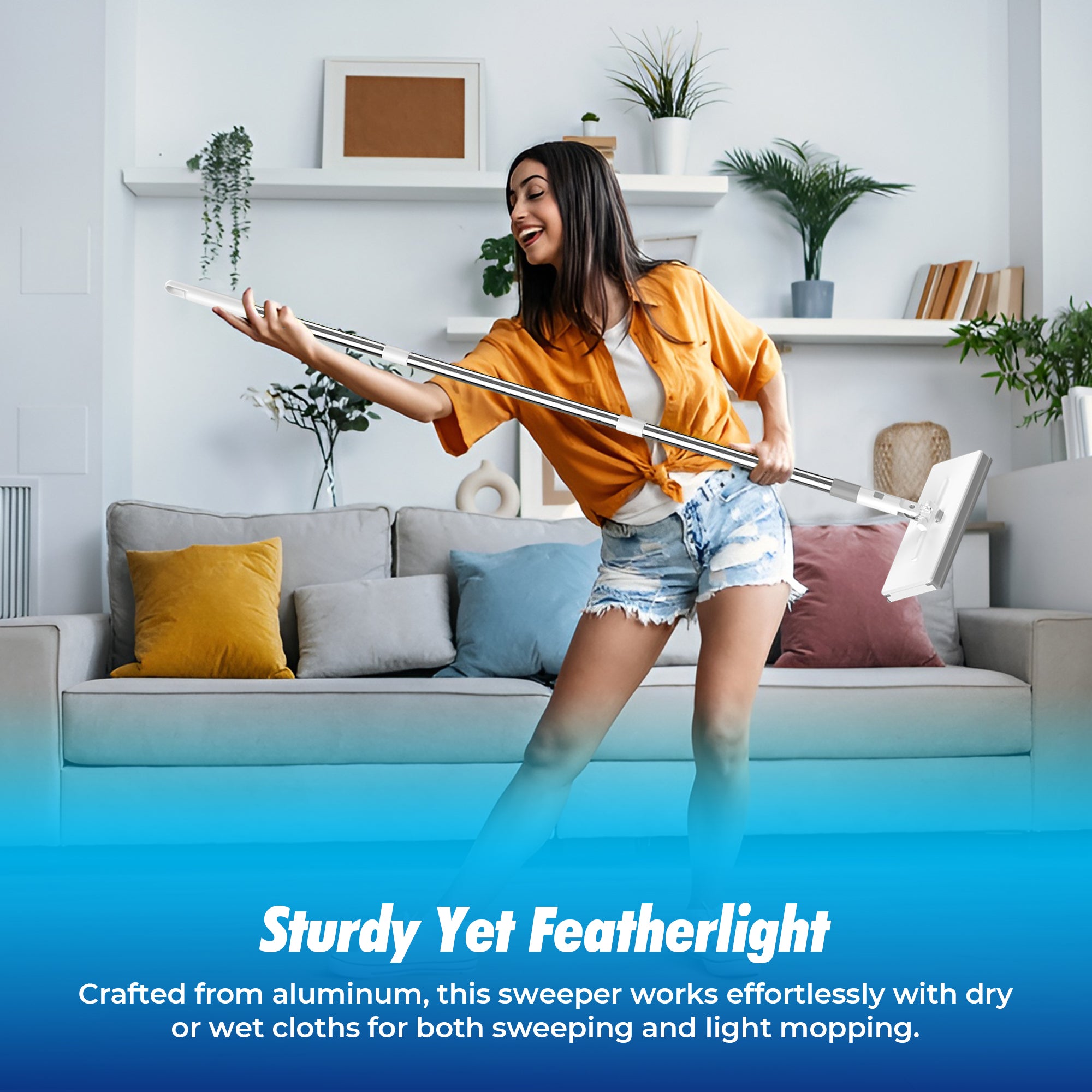 FlexiClamp Sweep & Mop Kit - Smarter Mop - Compatible with Swiffer