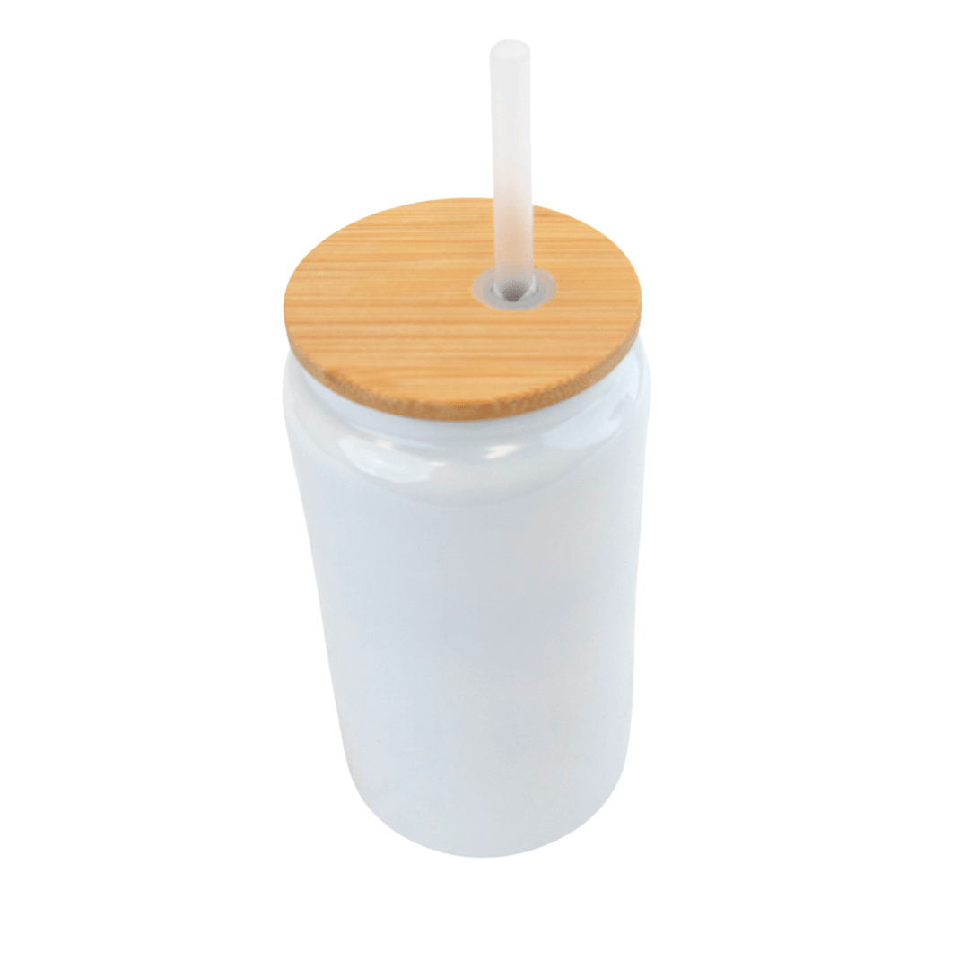 Sublimation Stainless Steel White Tumbler with 2 Lids, 16oz