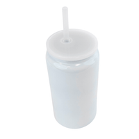 Sublimation Stainless Steel White Tumbler with 2 Lids, 16oz