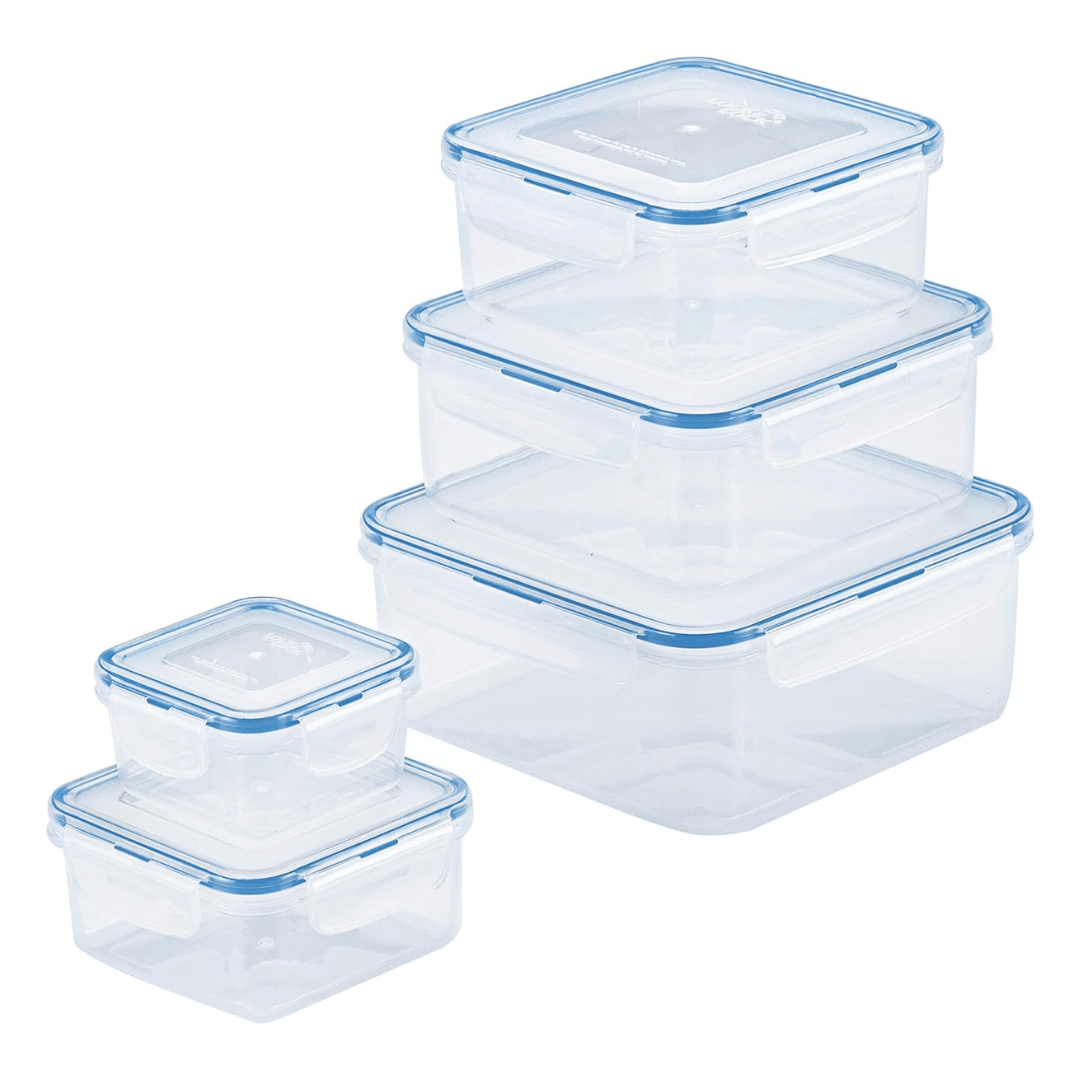 Edge Lock Tops 10 Piece Square Food Storage Containers