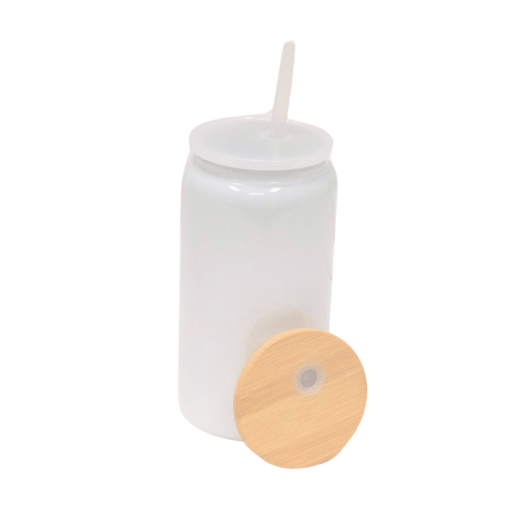 Sublimation Stainless Steel White Tumbler with 2 Lids, 16oz