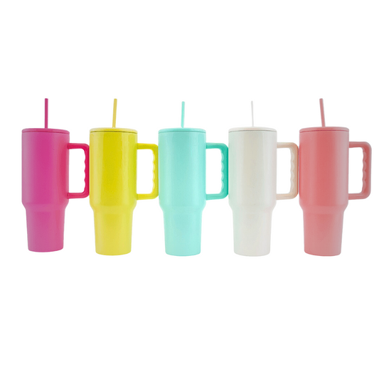 40 oz Sublimation or Laser Etch Trek Simple Modern Style Tumbler with Color Lid *NEW STYLE*