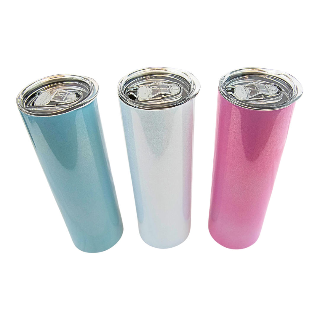 30oz Sublimation or Laser Etch Kupresso Straight Rainbow Halo Holographic Glitter Tumbler Assortment