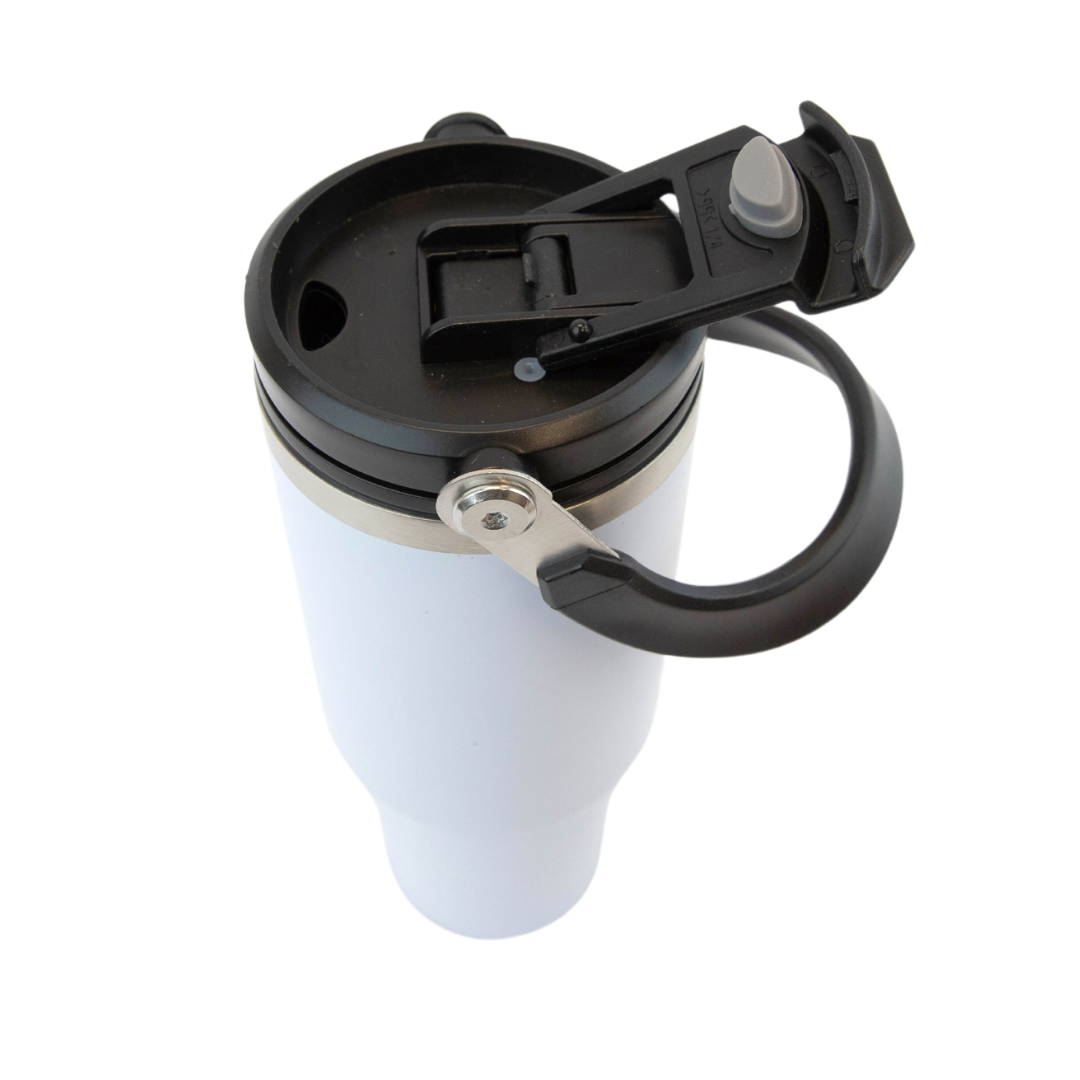 30oz Sublimation White Double Way Lid Tumbler
